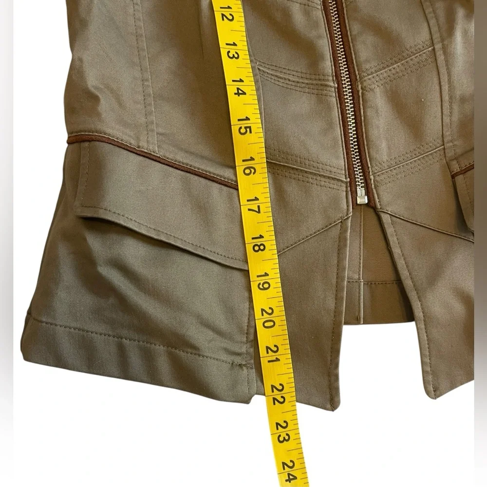 Women’s White House Black Market Utility Jacket Size 2‎ Military Mini Trench